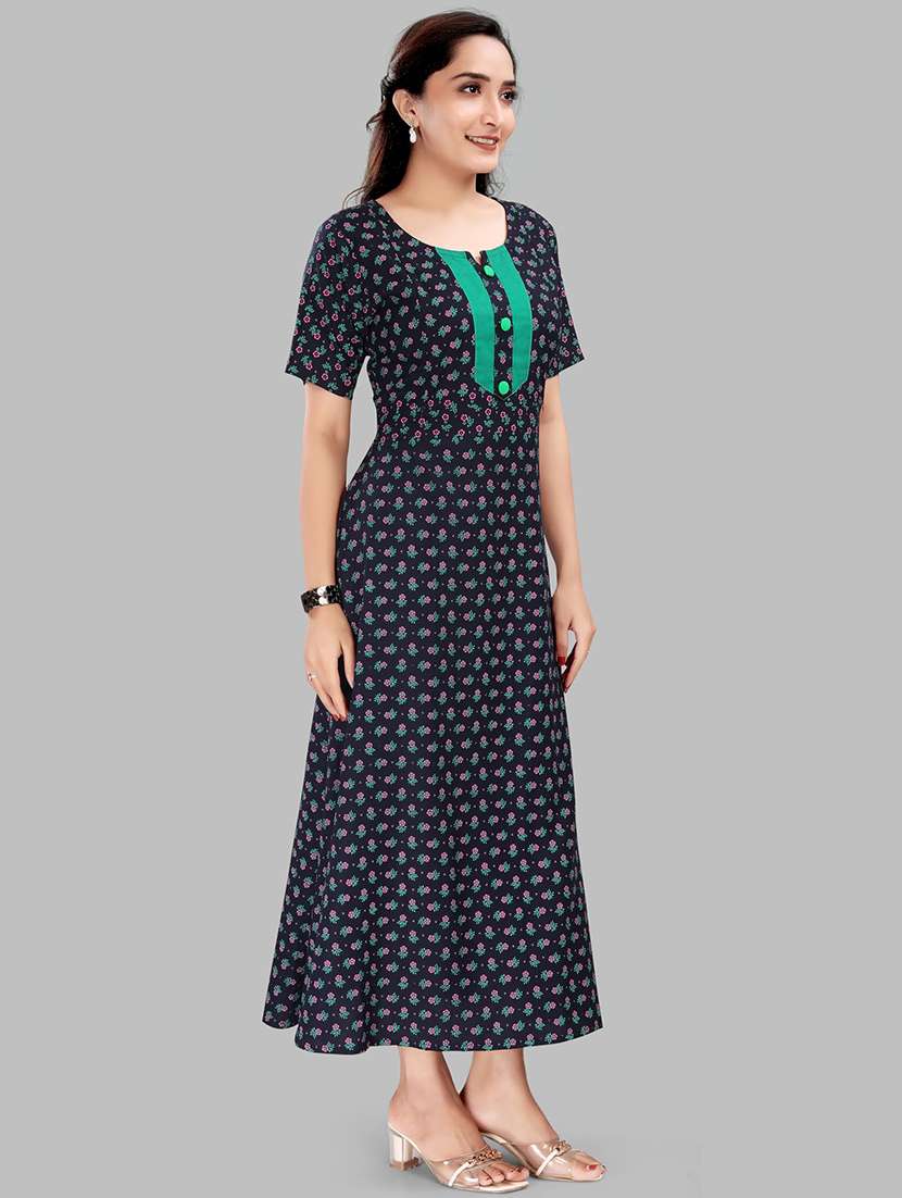 women printed short sleeve maternity wear nighty - 22140759 -  Standard Image - 2