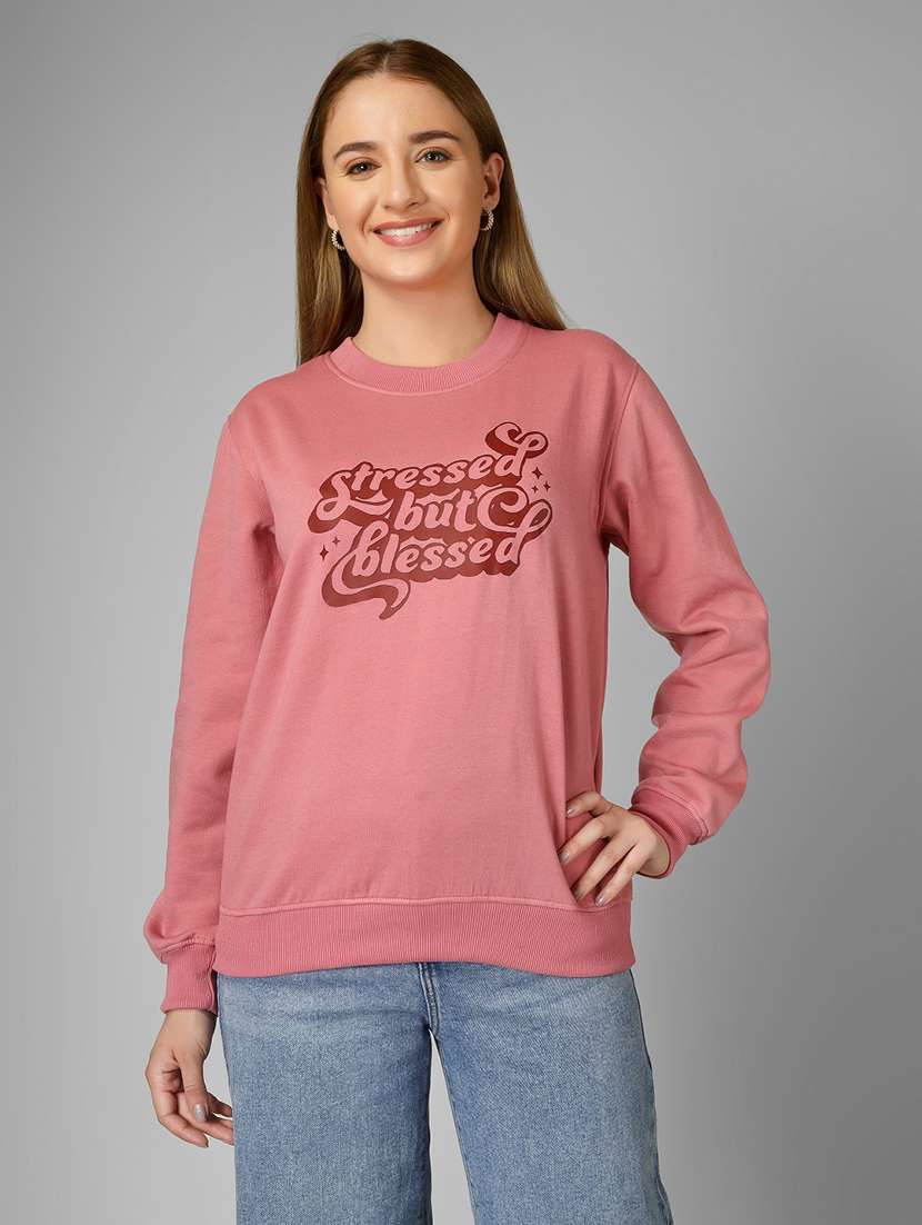 women printed long sleeve sweatshirt - 22140828 - Standard Image - 2