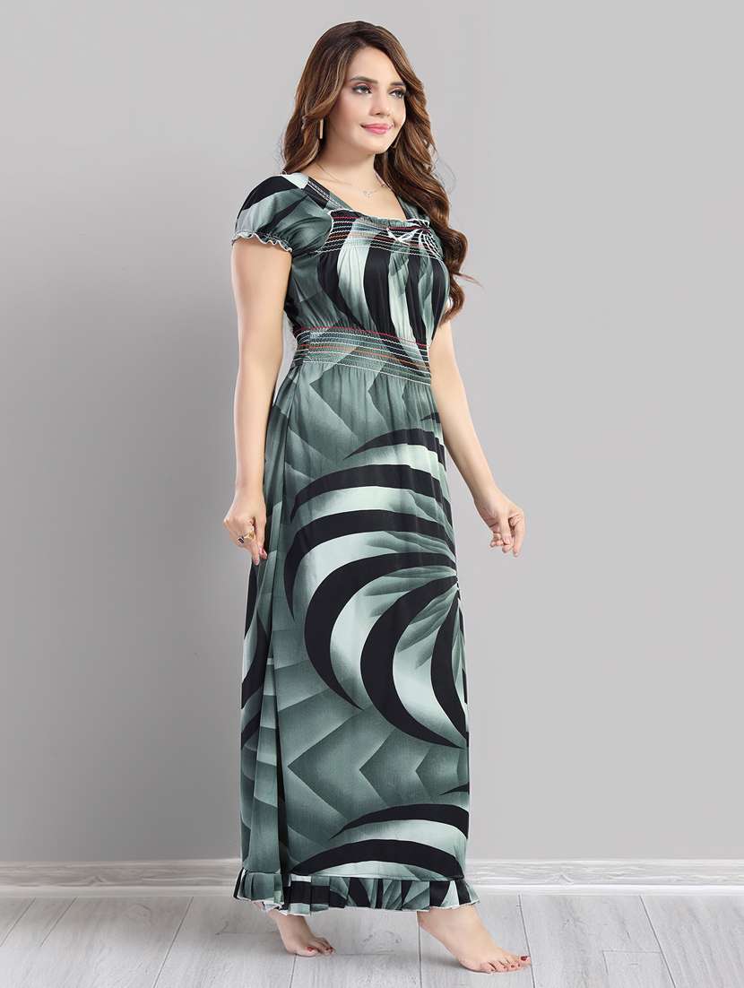 women printed short sleeve nighty - 22140940 -  Standard Image - 2