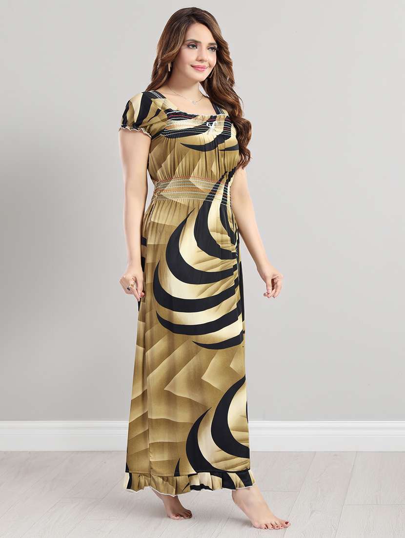 women printed short sleeve nighty - 22140942 -  Standard Image - 2