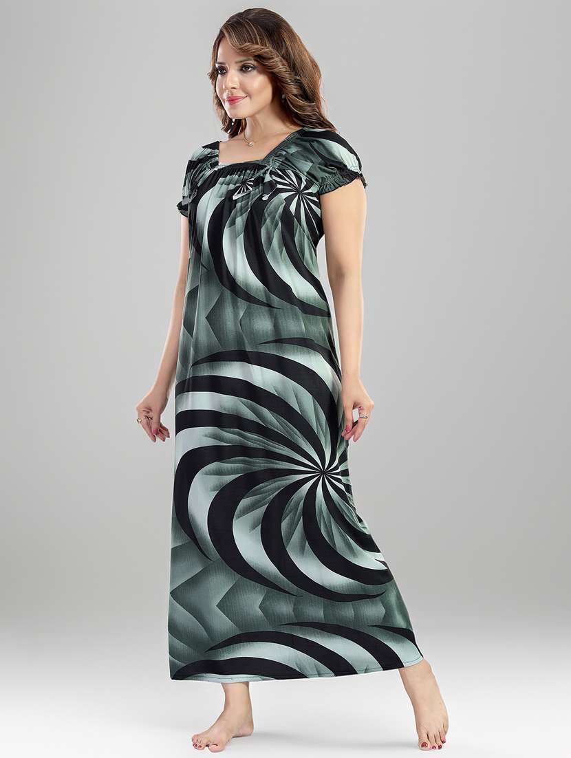women printed short sleeve nighty - 22140962 -  Standard Image - 2