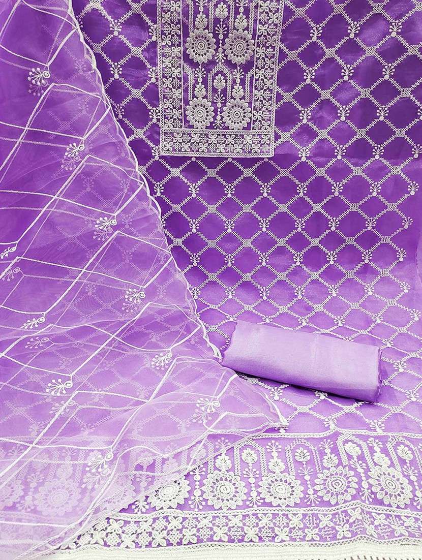 women solid with work unstitched suit set - 22141164 - Standard Image - 2