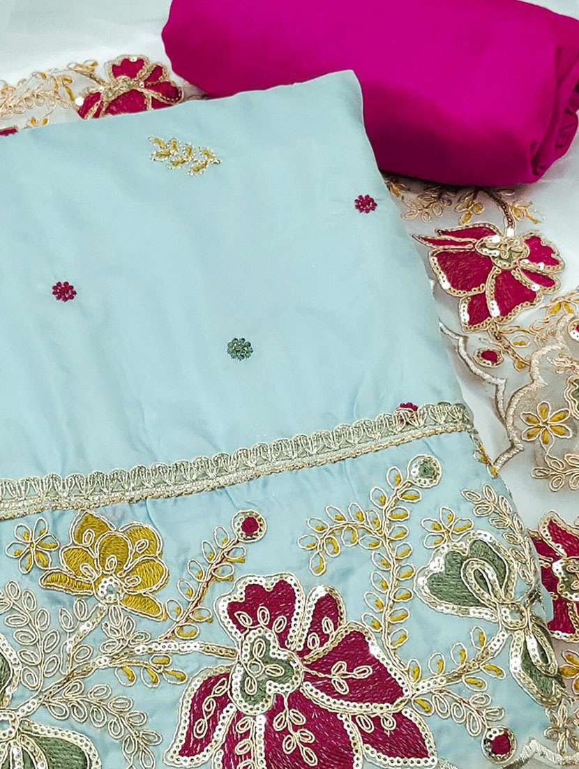 women solid with work unstitched suit set - 22141186 -  Standard Image - 2