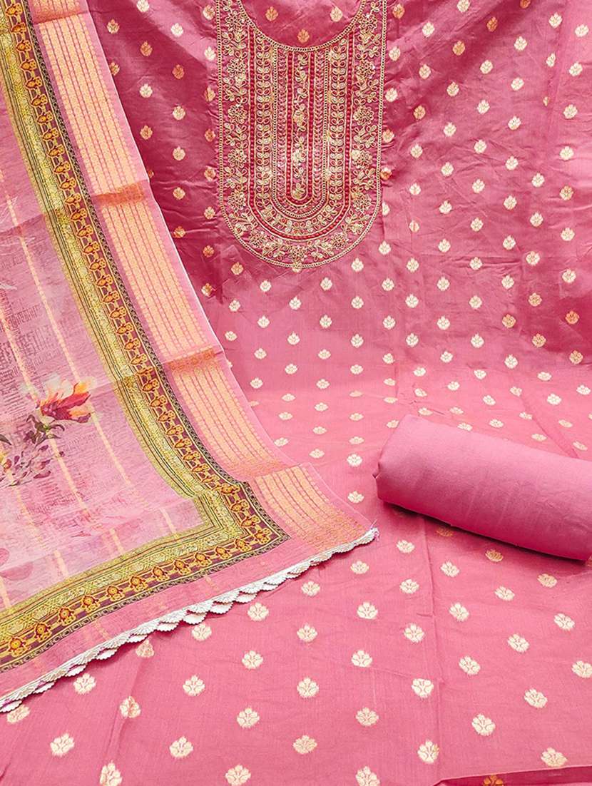 women self design embroidered unstitched suit set - 22141209 -  Standard Image - 2