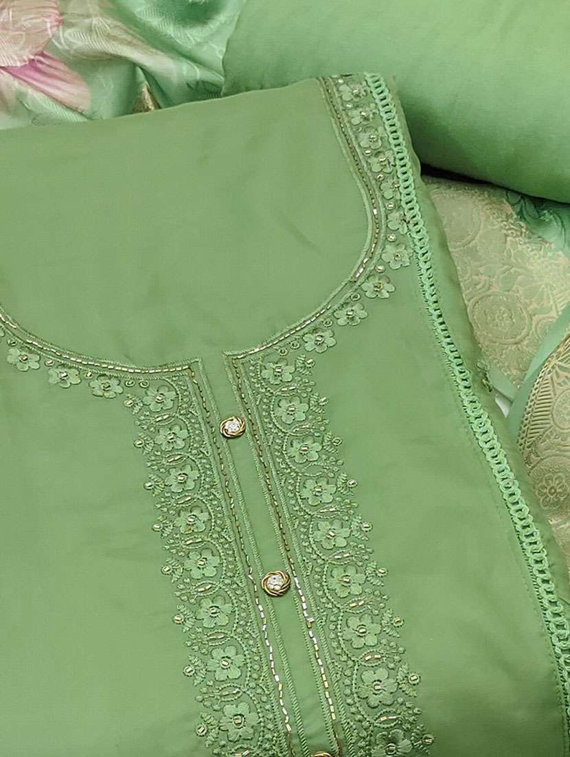 women solid with work unstitched suit set - 22141222 -  Standard Image - 2