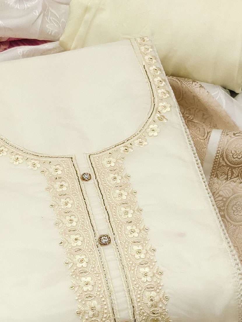 women solid with work unstitched suit set - 22141224 -  Standard Image - 2