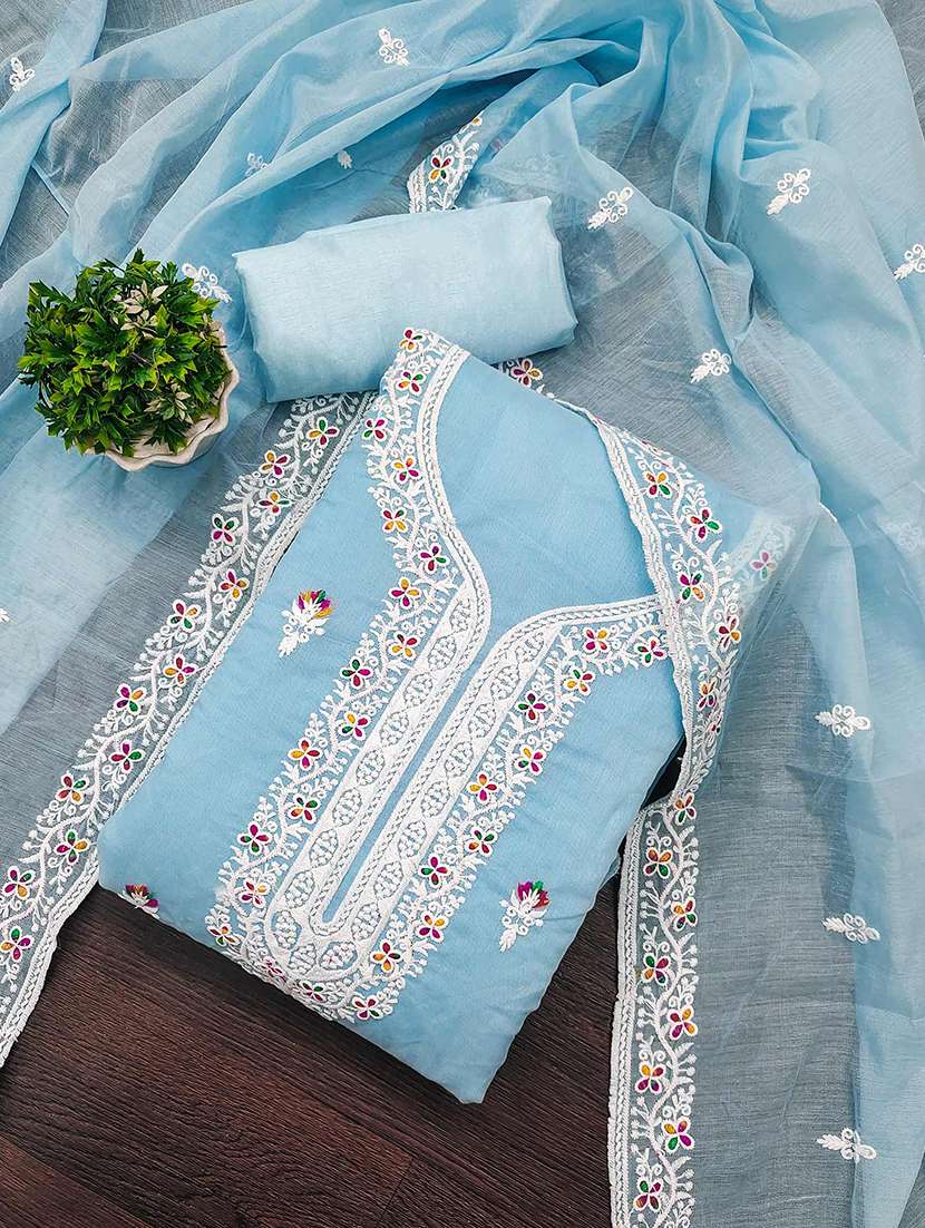 women solid with work unstitched suit set - 22141245 -  Standard Image - 2