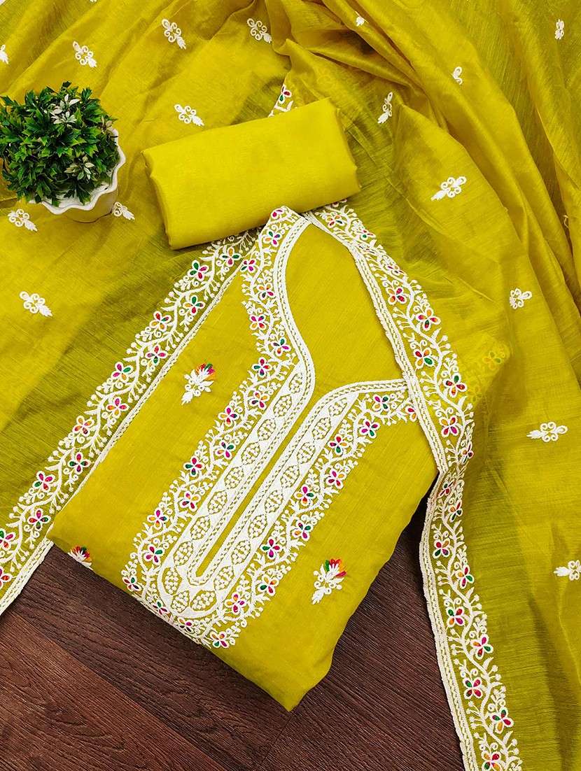 women solid with work unstitched suit set - 22141247 -  Standard Image - 2