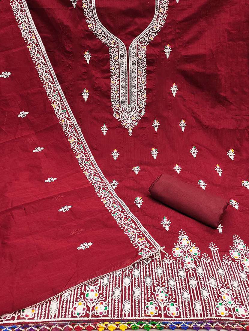 women solid with work unstitched suit set - 22141249 -  Standard Image - 2