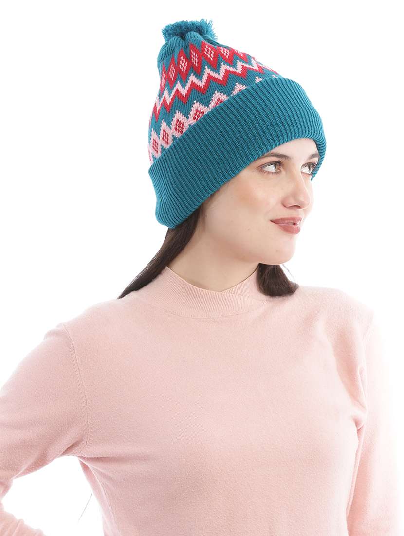 women self design winter cap - 22141256 -  Standard Image - 2