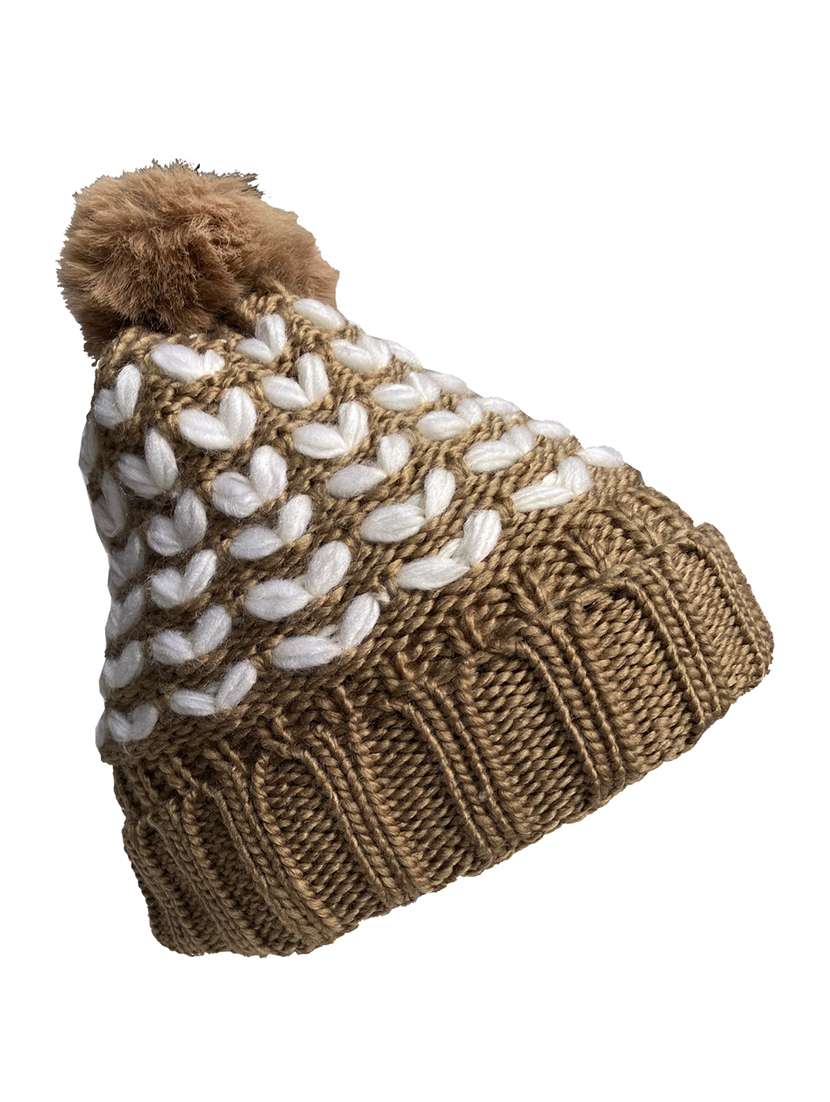 women self design winter cap - 22141266 -  Standard Image - 2