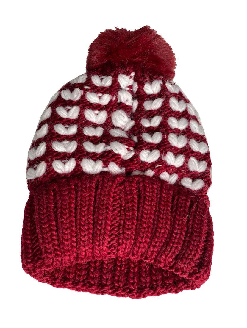 women self design winter cap - 22141270 - Standard Image - 2