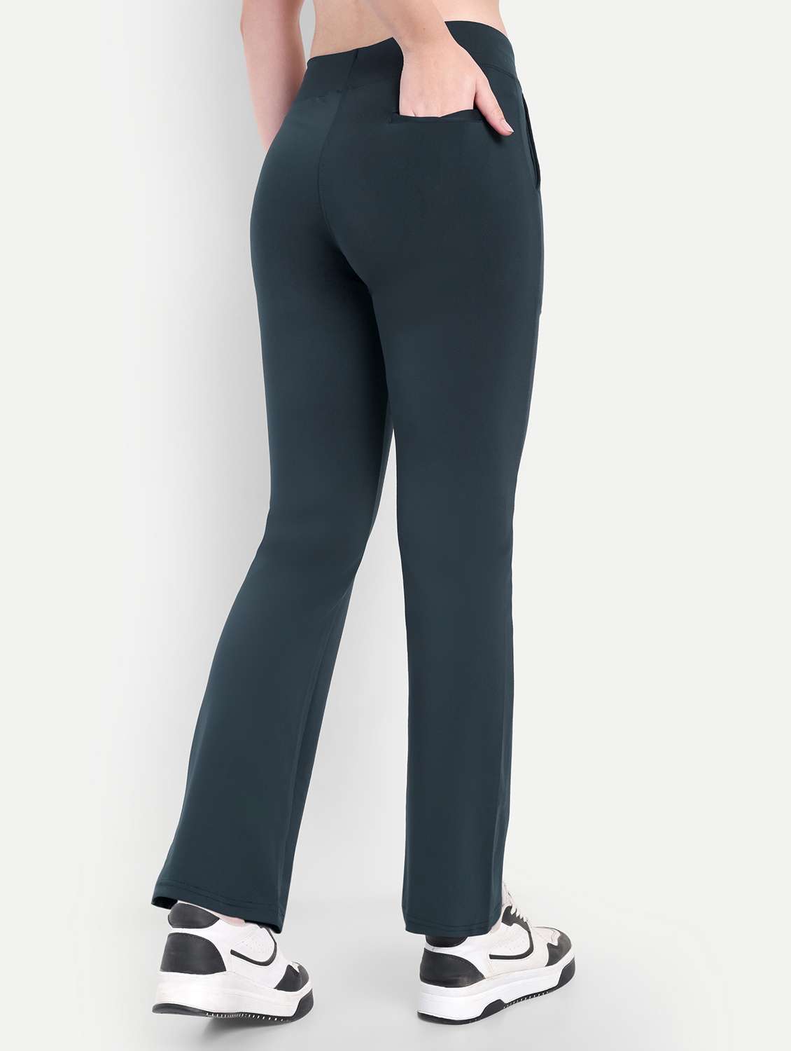 women solid mid rise ankle length yoga pant - 22141285 - Standard Image - 2