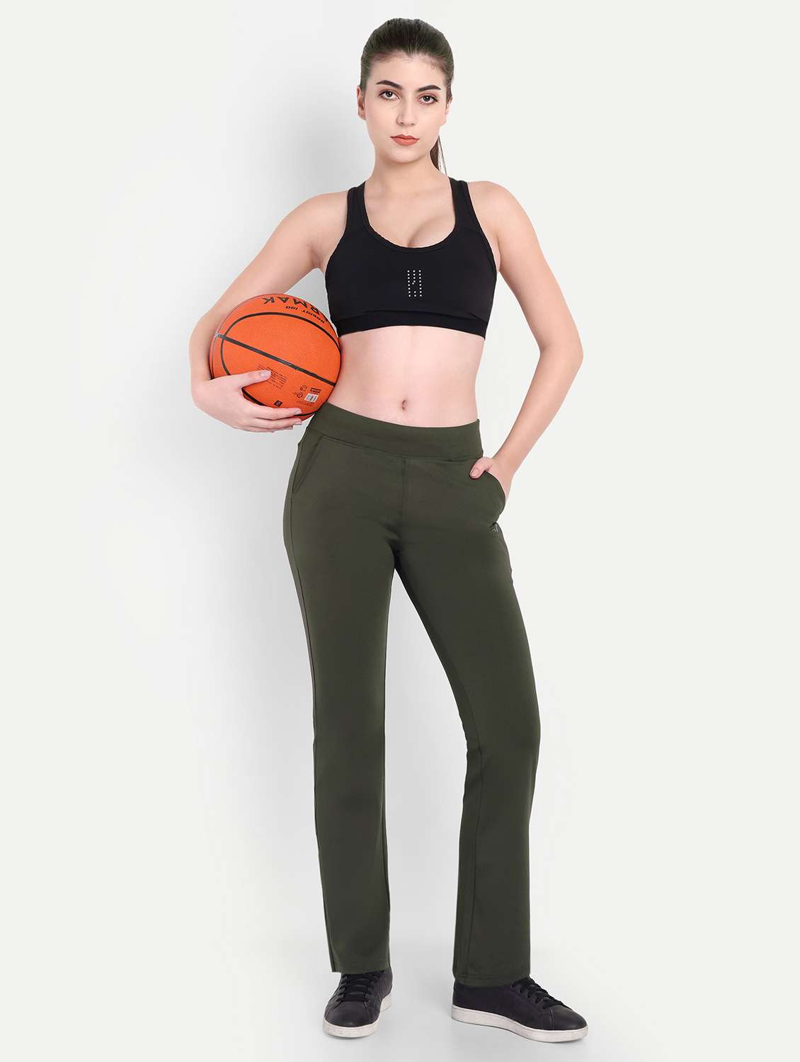 women solid mid rise ankle length yoga pant - 22141286 - Standard Image - 2