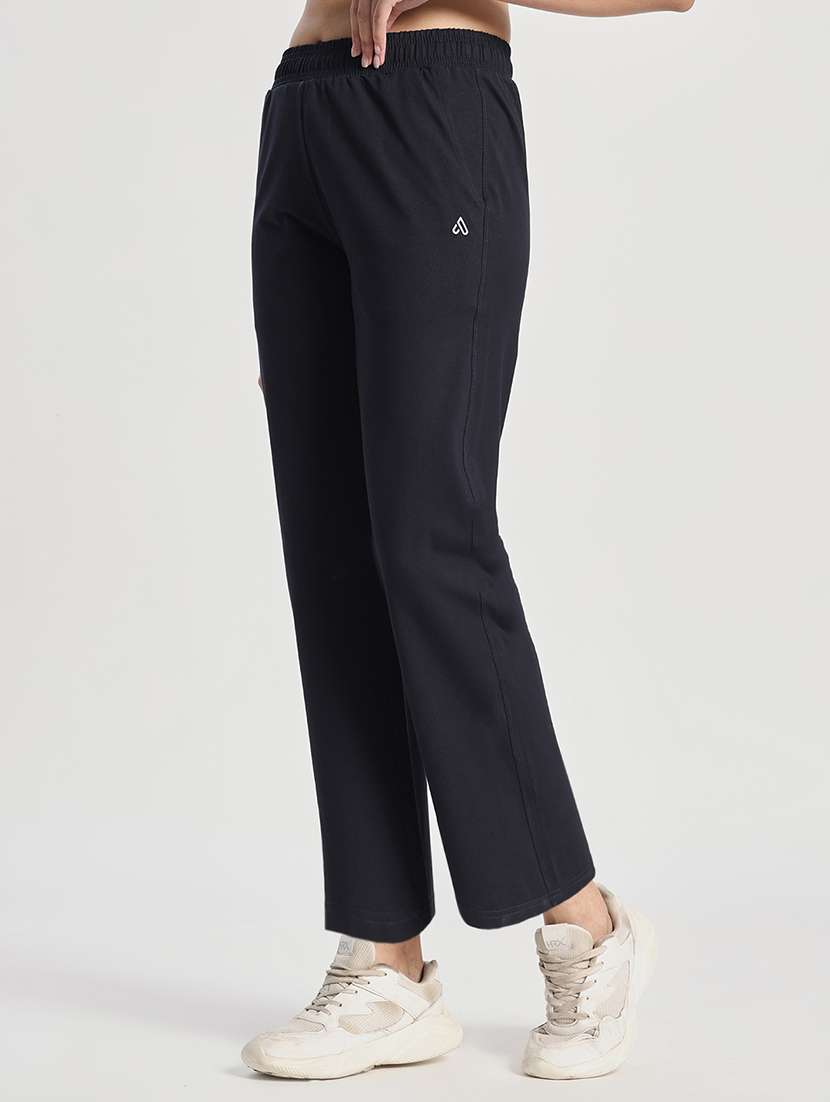 women solid mid rise track pant - 22141288 - Standard Image - 2