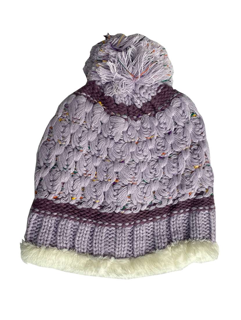 women self design winter cap - 22141294 - Standard Image - 2