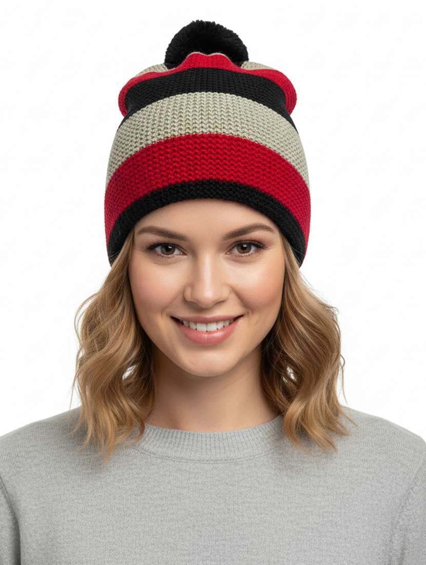 women self design winter cap