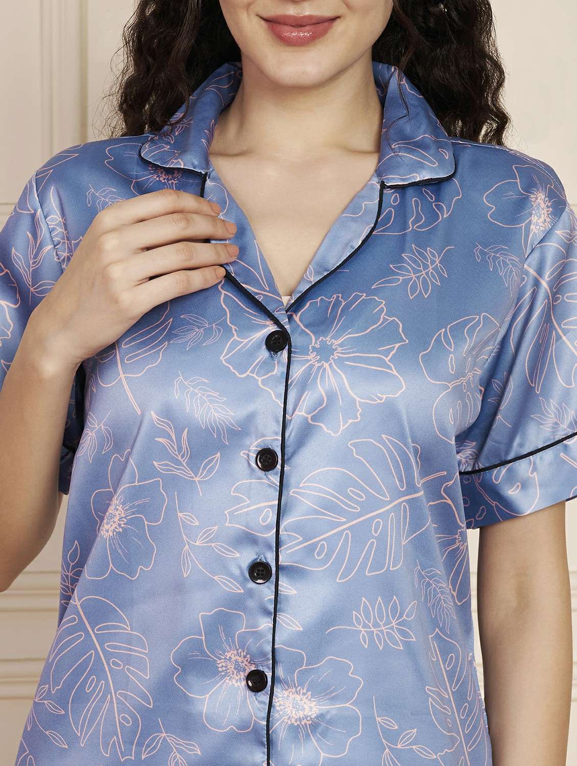 women printed nightwear pyjama set - 22141308 - Standard Image - 7