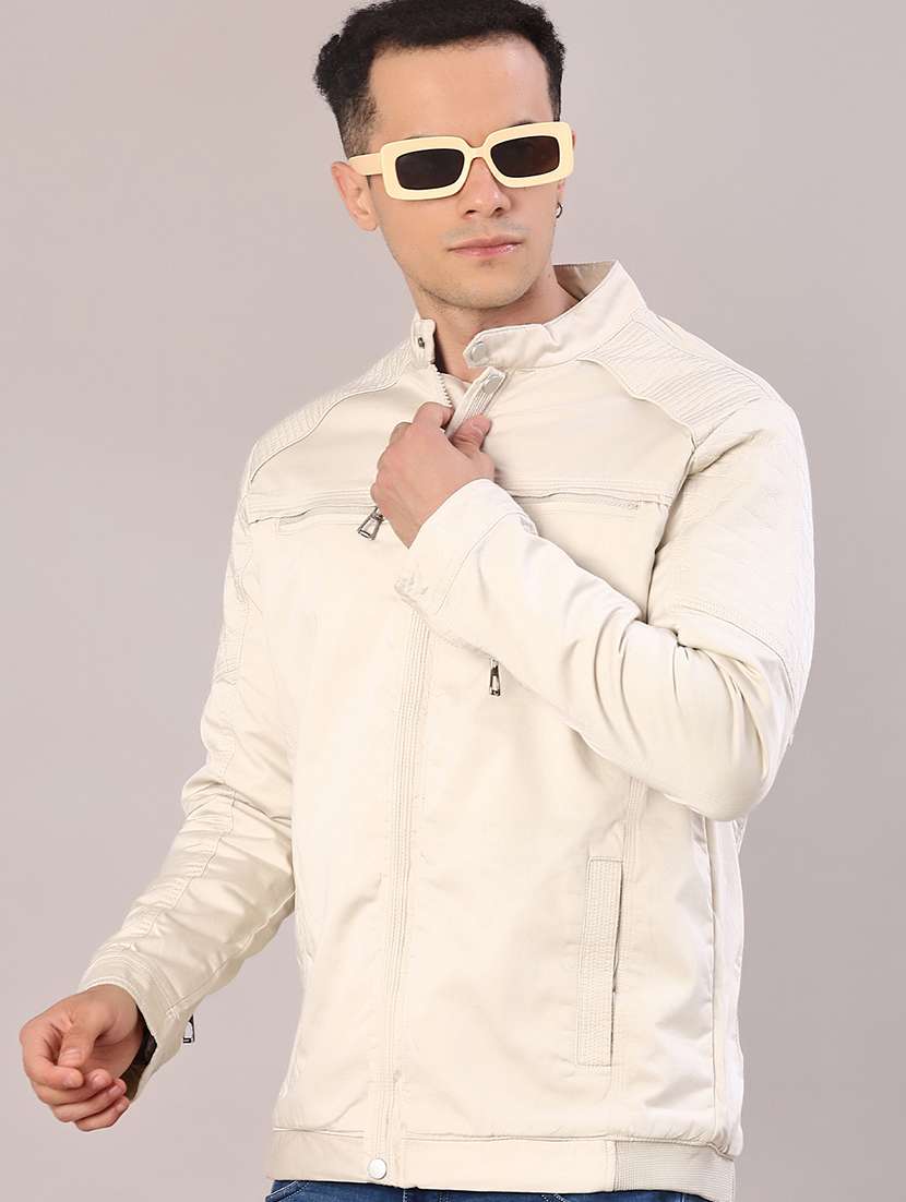 men solid long sleeve casual jacket