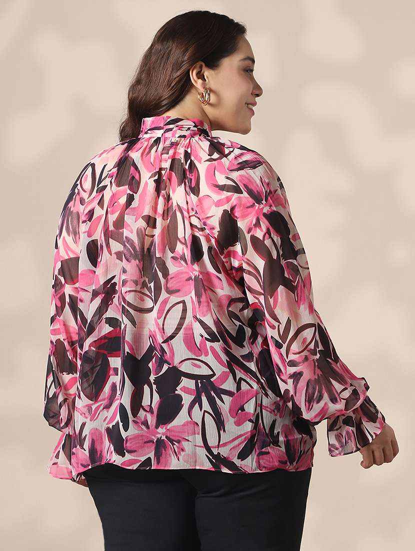 women plus size printed long sleeve top - 22141375 - Standard Image - 2