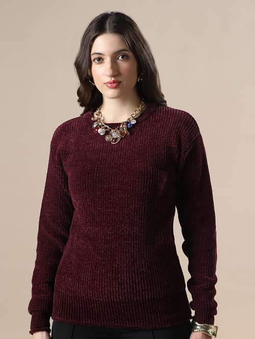 women solid long sleeve pullover