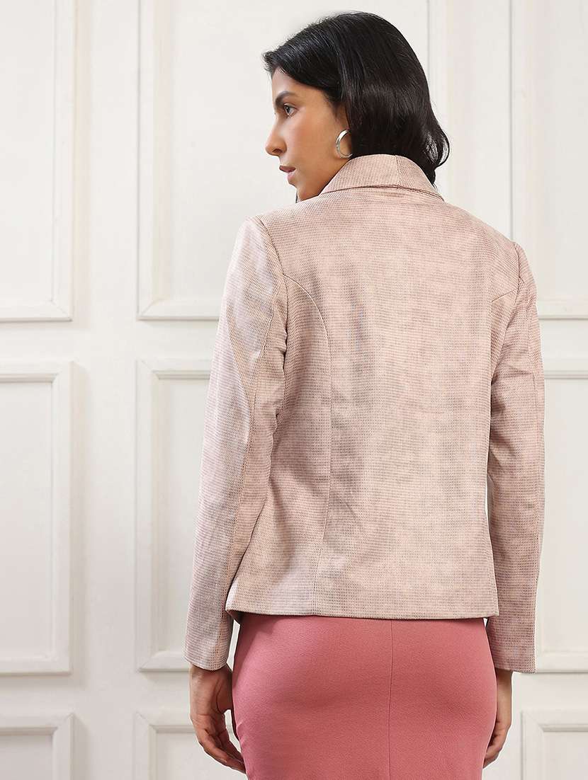 globus women pink shawl collar long sleeves self design 2 pockets winterwear overcoat - 22141450 -  Standard Image - 2