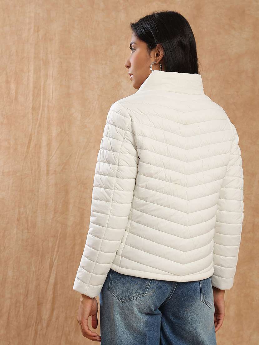 women solid long sleeve quilted jacket - 22141468 - Standard Image - 2