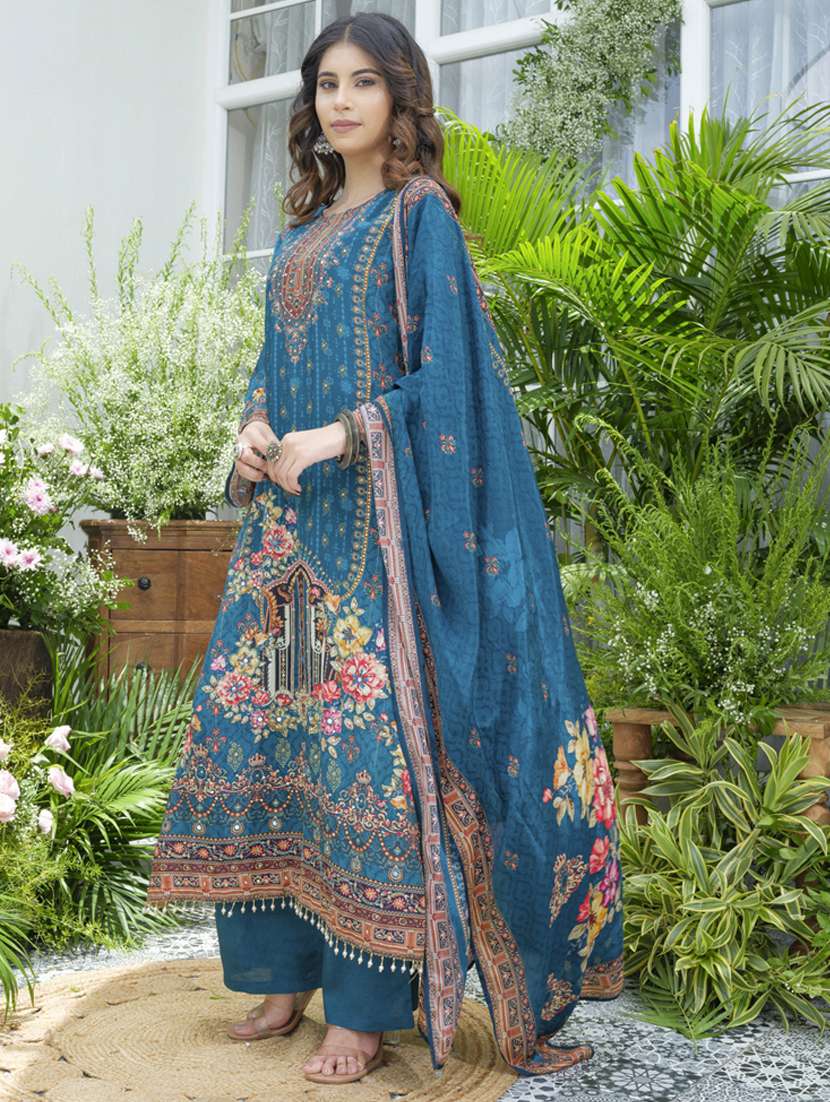 women printed long sleeve kurta pant with dupatta set - 22141637 -  Standard Image - 2