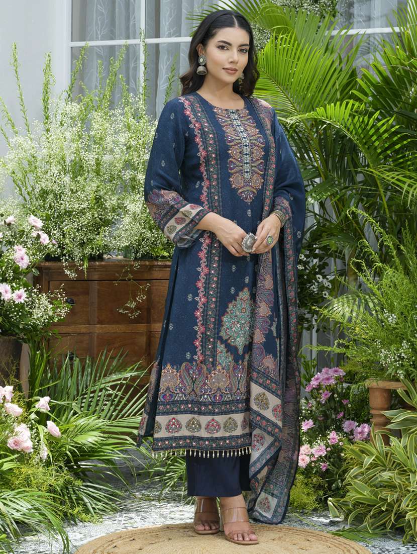 women printed long sleeve kurta pant with dupatta set - 22141640 -  Standard Image - 2