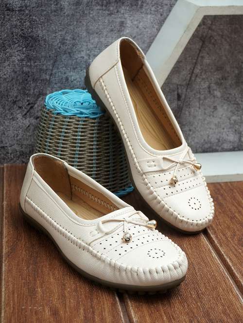 women cream slip on ballerina - 22141994 -  Standard Image - 0