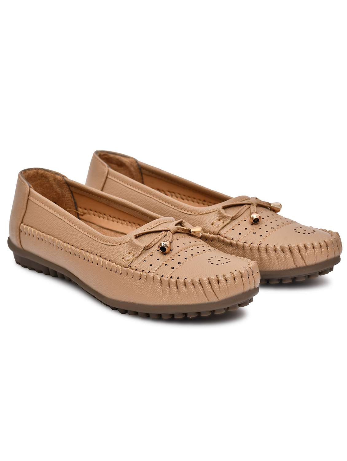 women beige slip on ballerina - 22141995 - Standard Image - 2