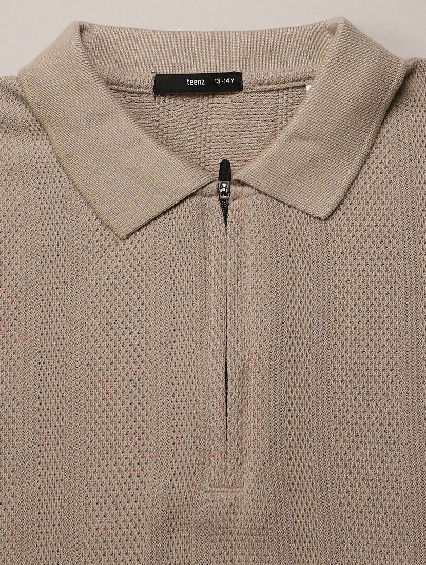 boys solid long sleeve collared sweatshirt - 22142018 -  Standard Image - 2