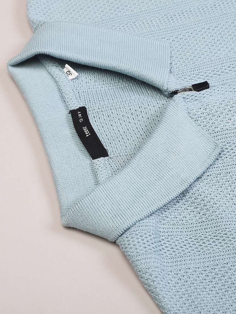 boys solid long sleeve collared sweatshirt - 22142022 -  Standard Image - 2