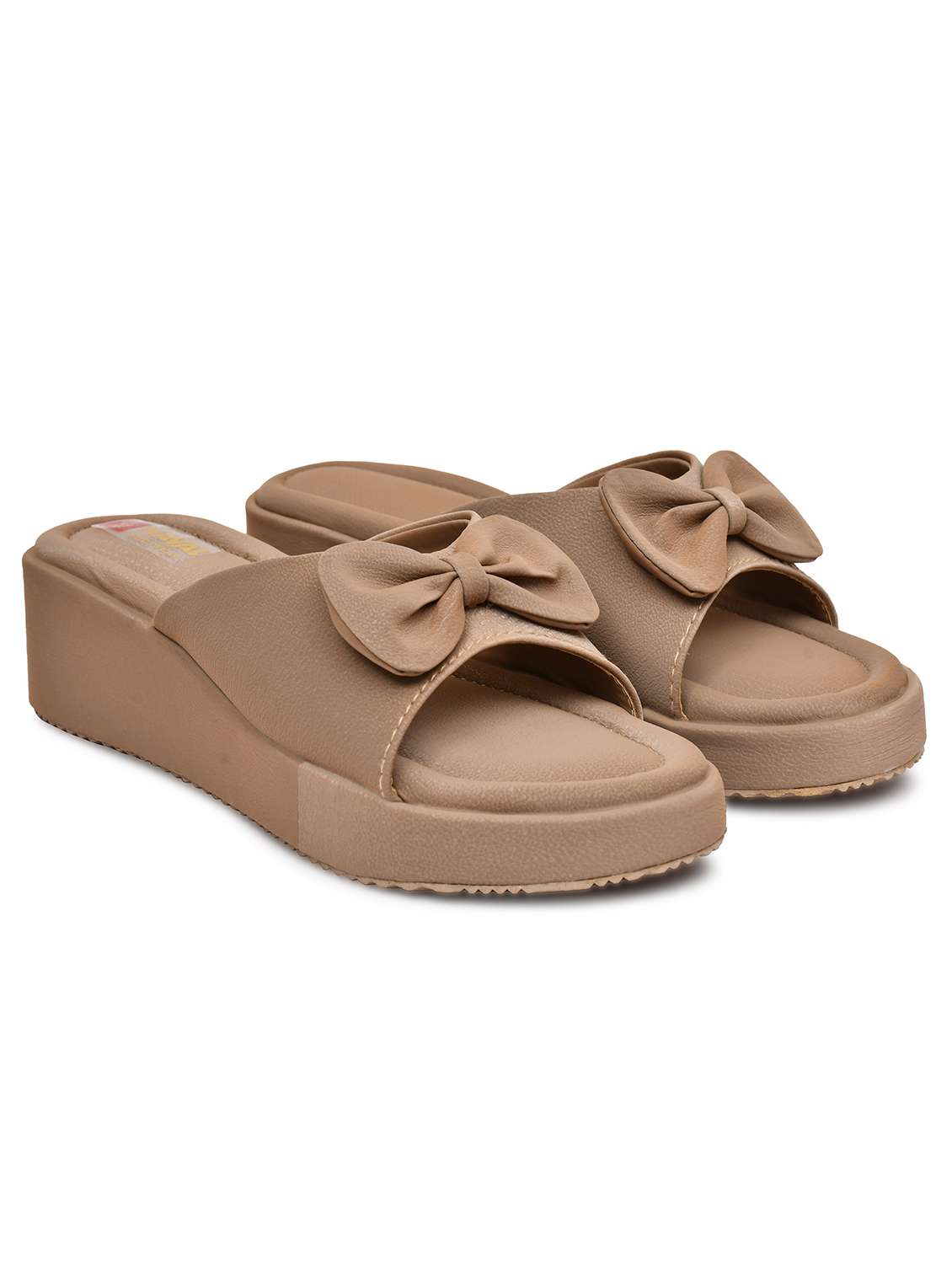women taupe slip on wedge - 22142029 - Standard Image - 2