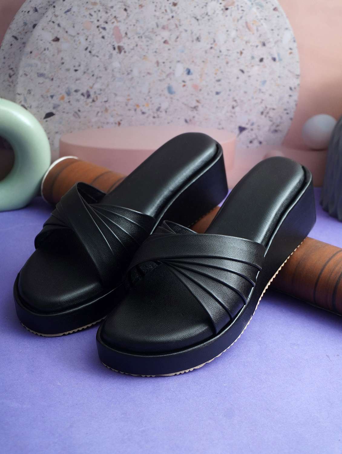 women solid slip on wedge - 22142035 - Zoom Image - 0