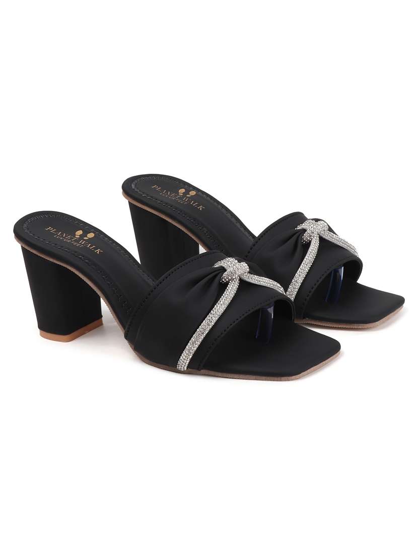 women slip on block heel sandal - 22142060 - Standard Image - 2