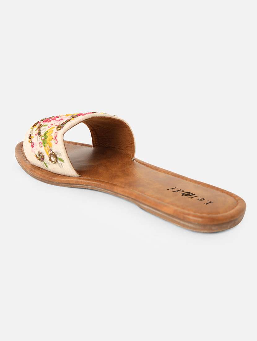women embroidered slip on sandal - 22142187 - Standard Image - 2