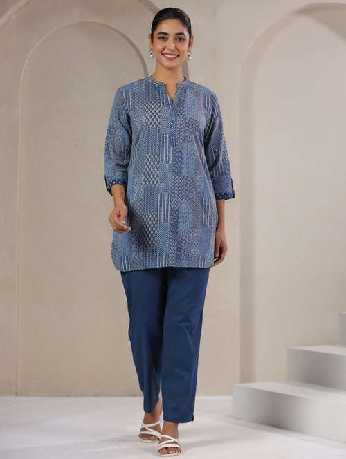 women printed three quarter sleeve ethnic co-ord set - 22142243 -  Standard Image - 0