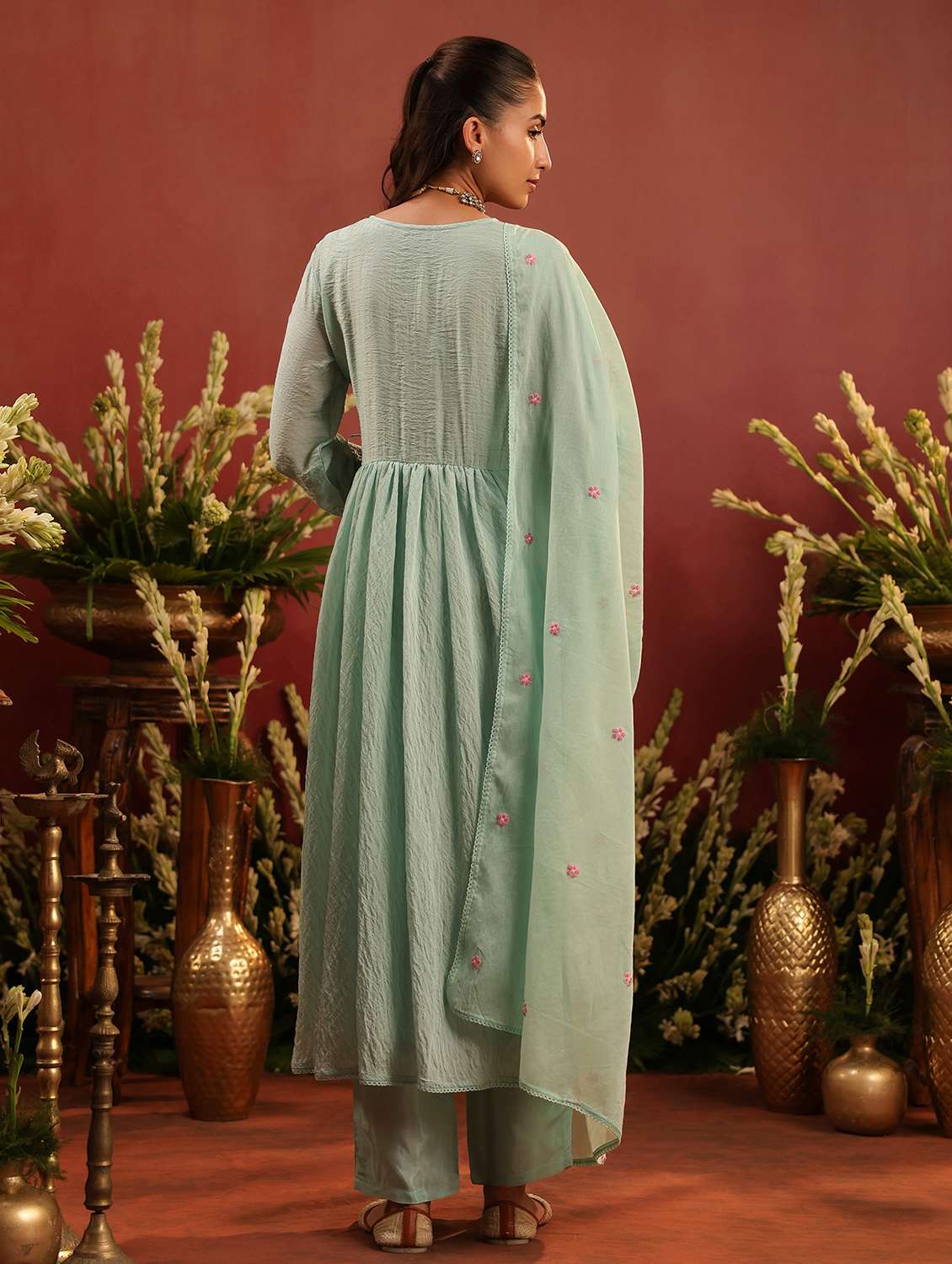 women embroidered long sleeve kurta pant with dupatta set - 22142311 -  Standard Image - 2