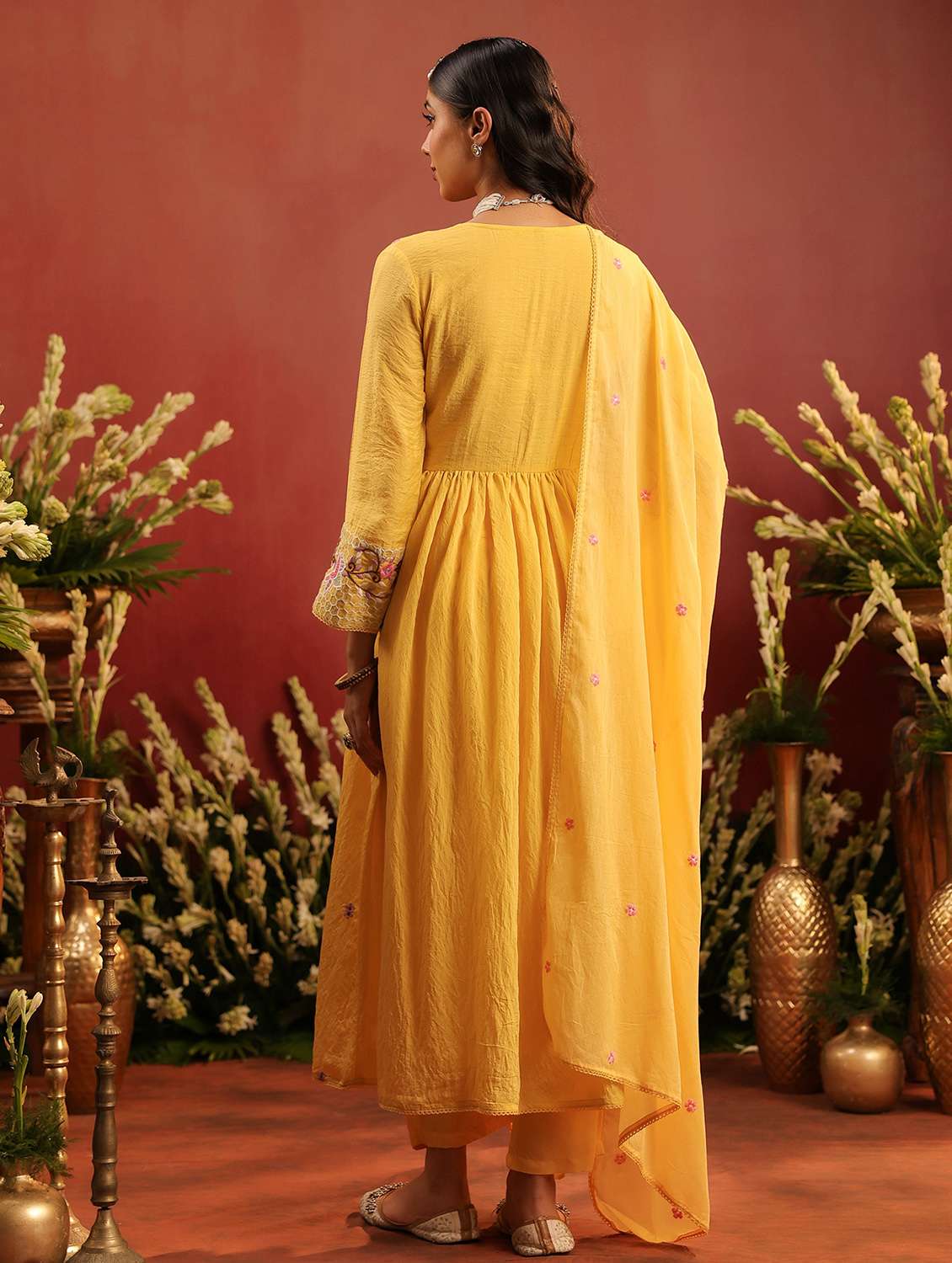 women embroidered long sleeve kurta pant with dupatta set - 22142312 -  Standard Image - 2
