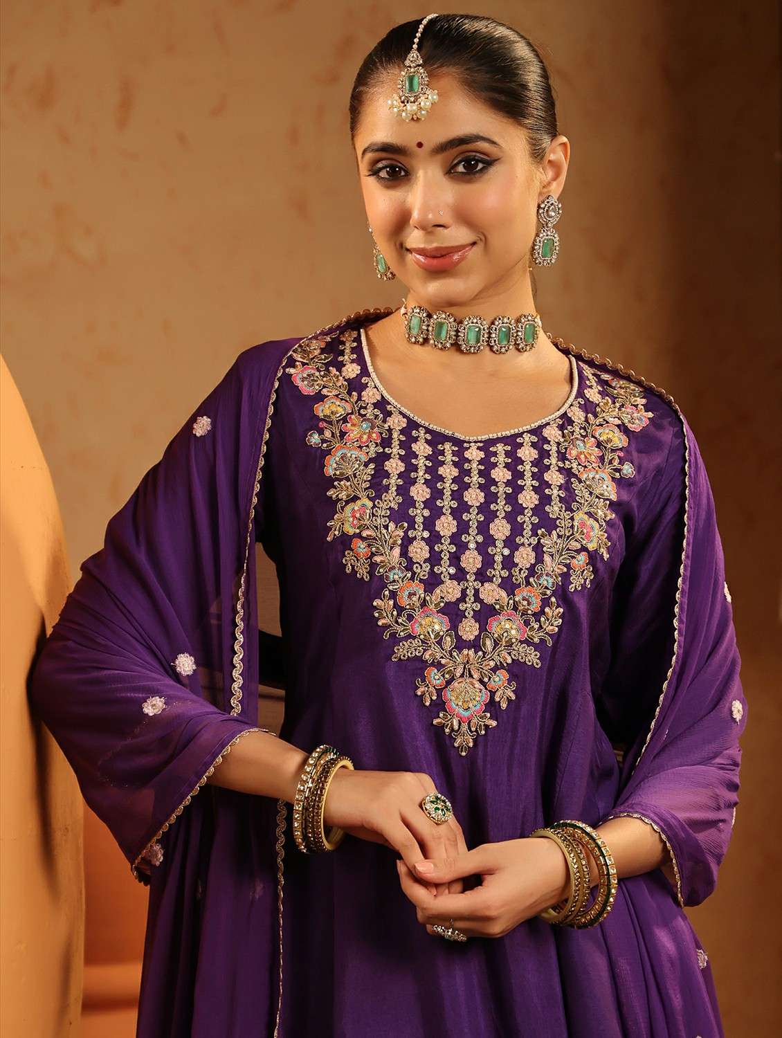 women embroidered three quarter sleeve kurta pant with dupatta set - 22142324 -  Standard Image - 7