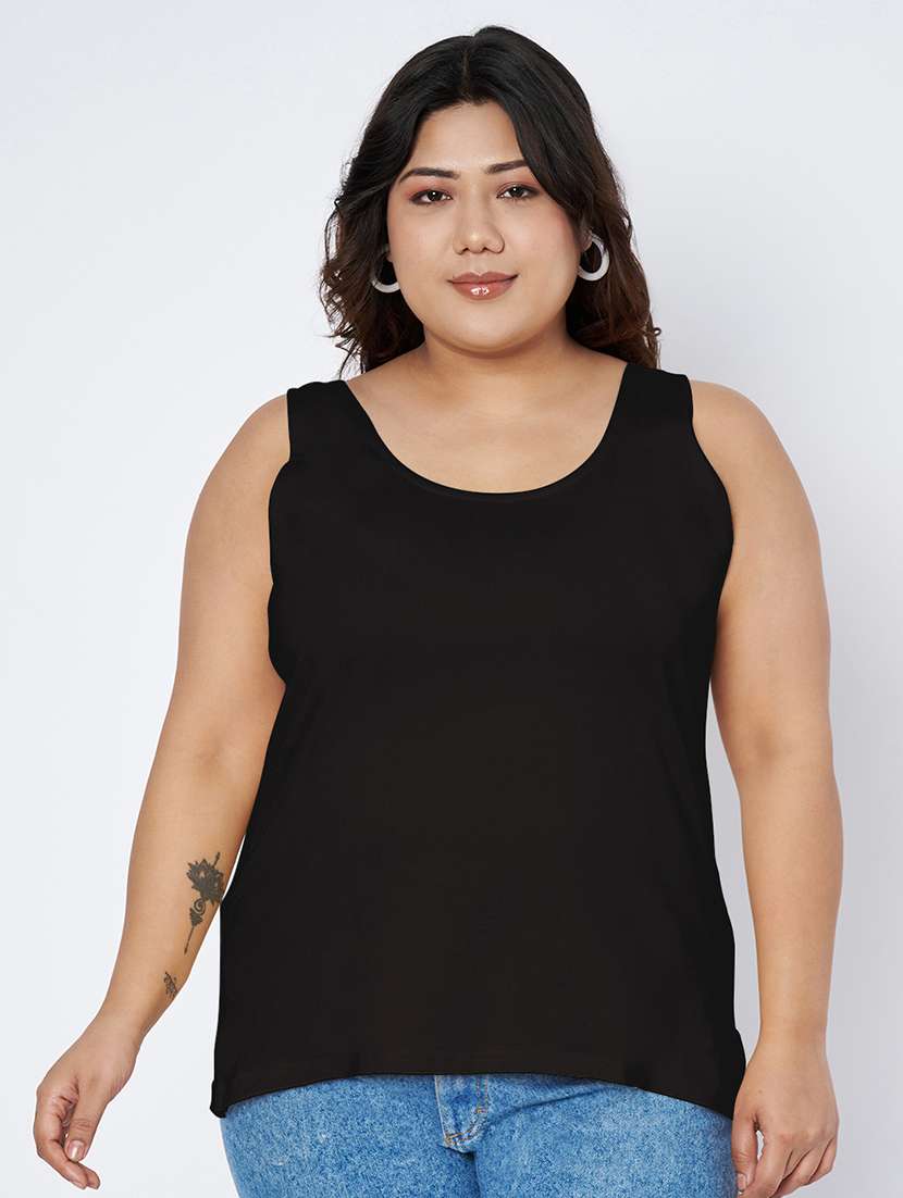 women plus size solid sleeveless camisole