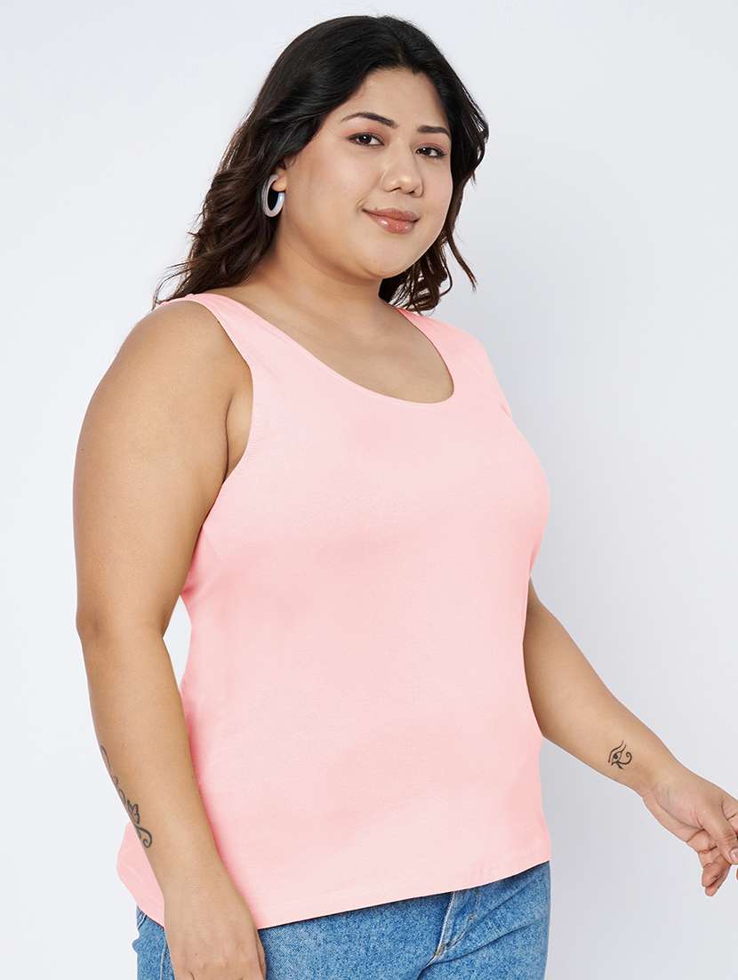 women plus size solid sleeveless camisole - 22142341 - Standard Image - 2