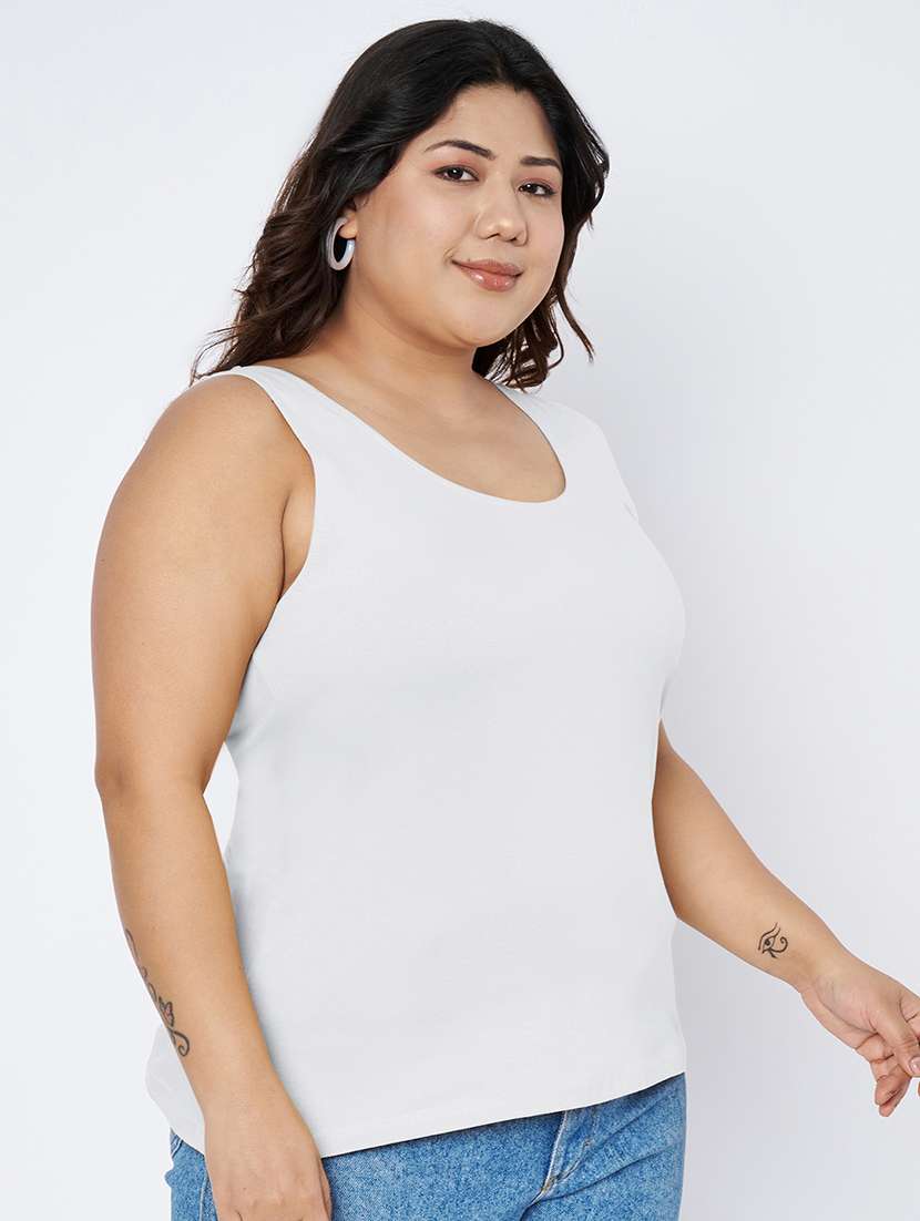 women plus size solid sleeveless camisole - 22142346 - Standard Image - 2