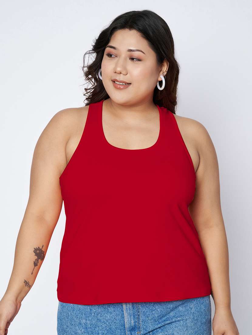 women plus size solid sleeveless camisole