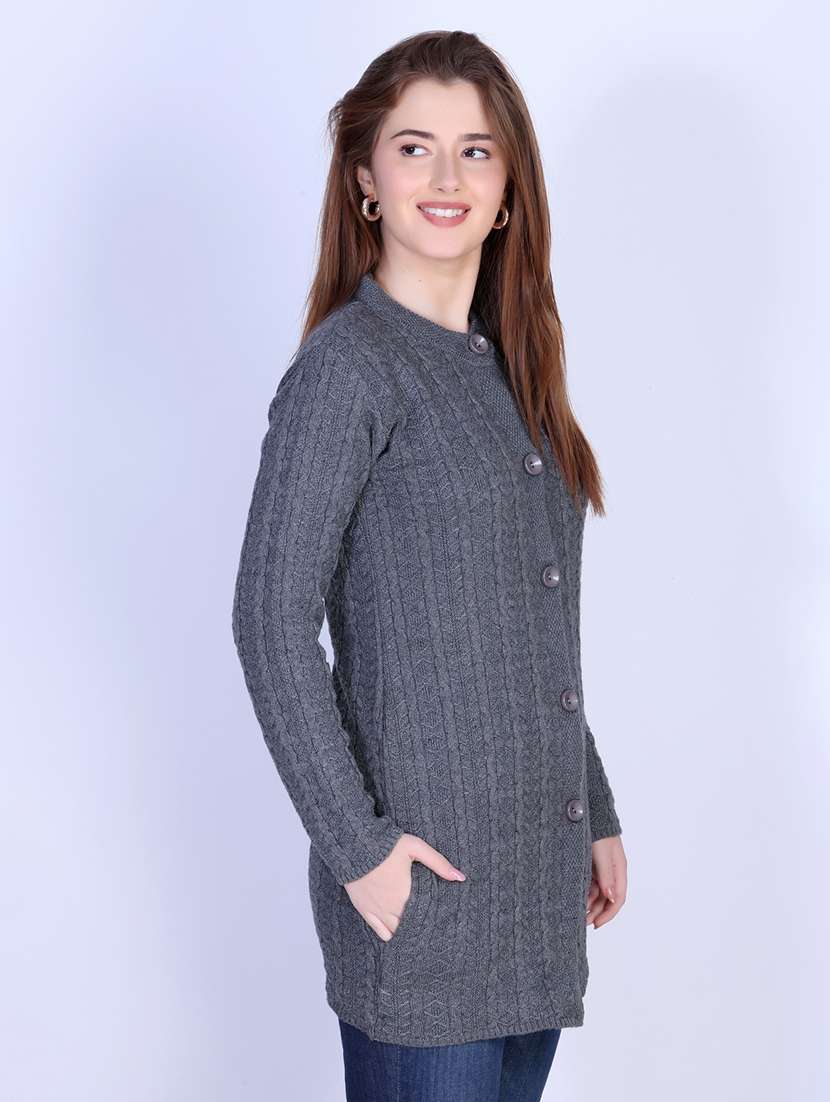 women self designed long sleeve cardigan - 22142361 - Standard Image - 2