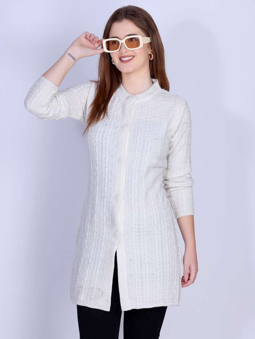 women self designed long sleeve cardigan
