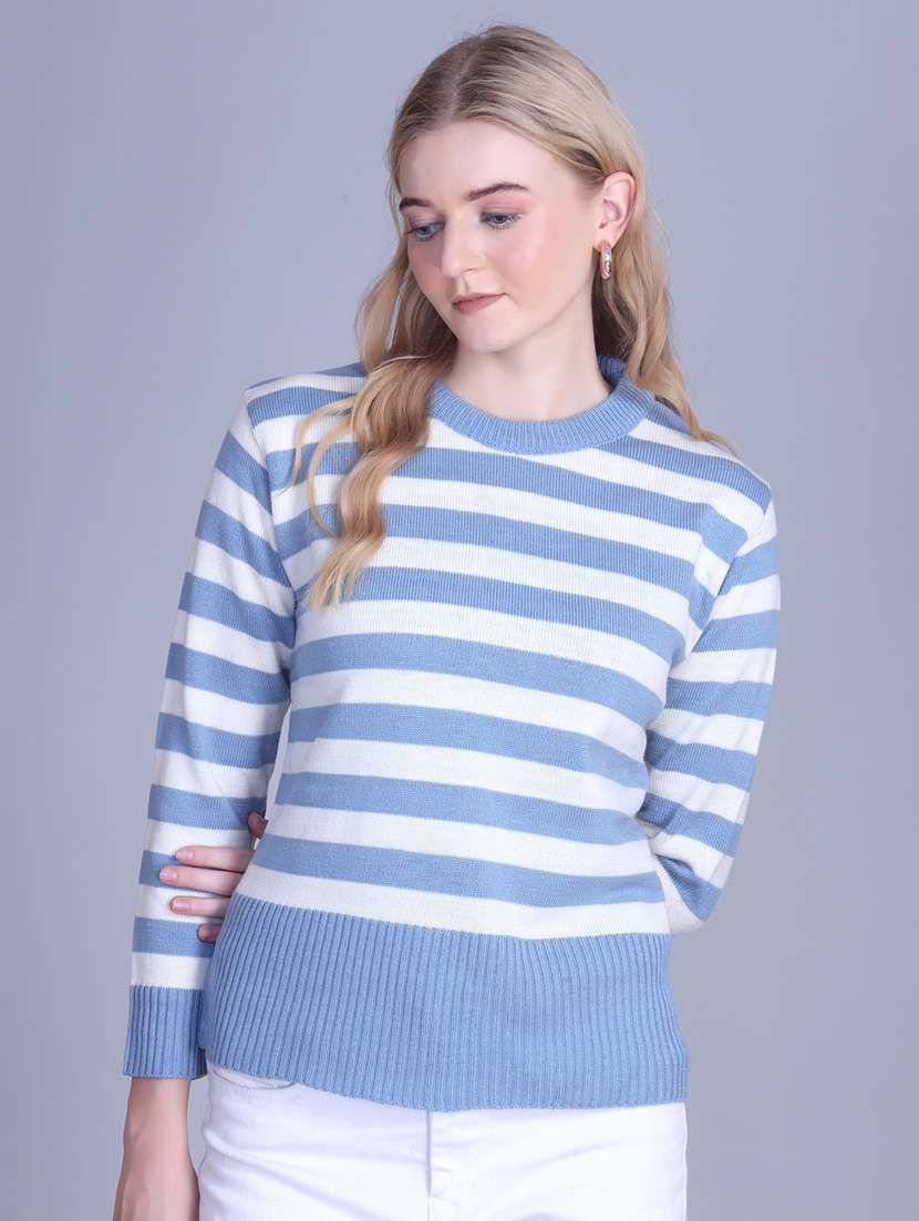 women striped long sleeve top - 22142367 - Standard Image - 2