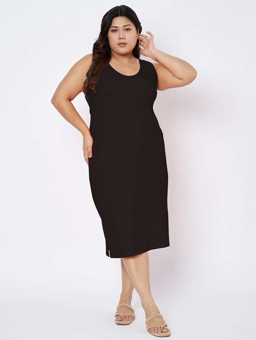women plus size solid sleeveless sheath dress - 22142389 -  Standard Image - 2