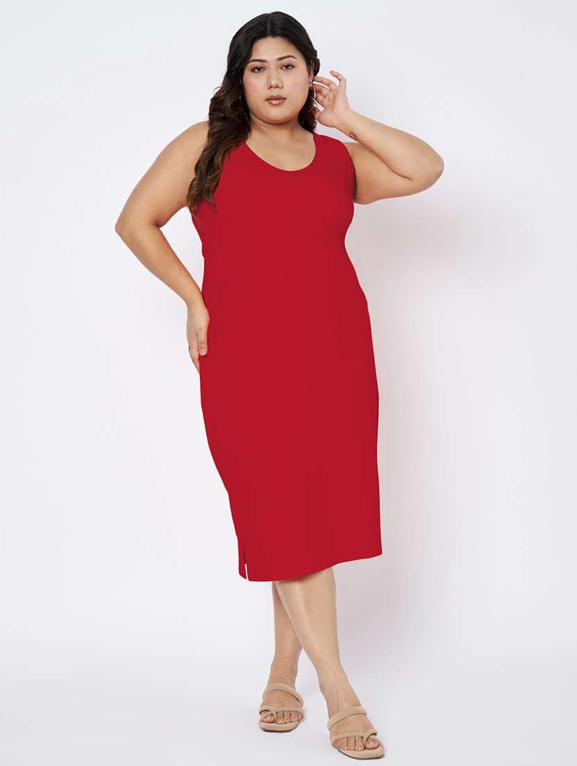 women plus size solid sleeveless sheath dress - 22142393 -  Standard Image - 2